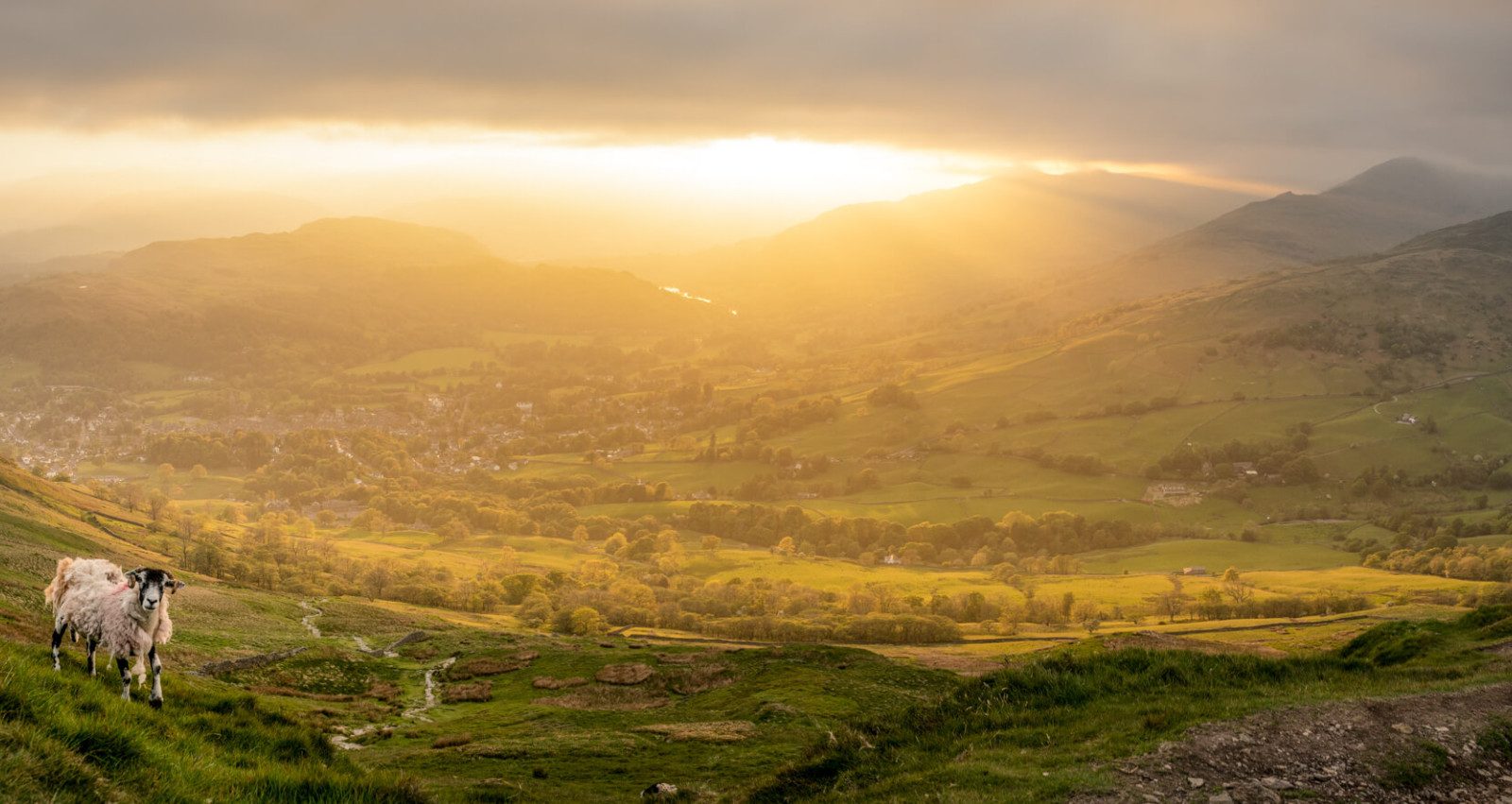Dawn in the lake district hills