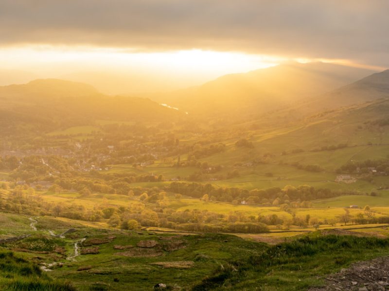 Dawn in the lake district hills