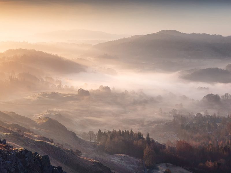misty morning at elterwater common