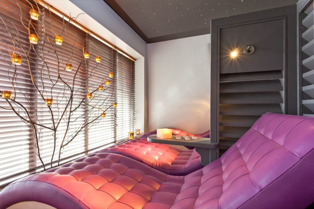 waterfall spa relaxation beds